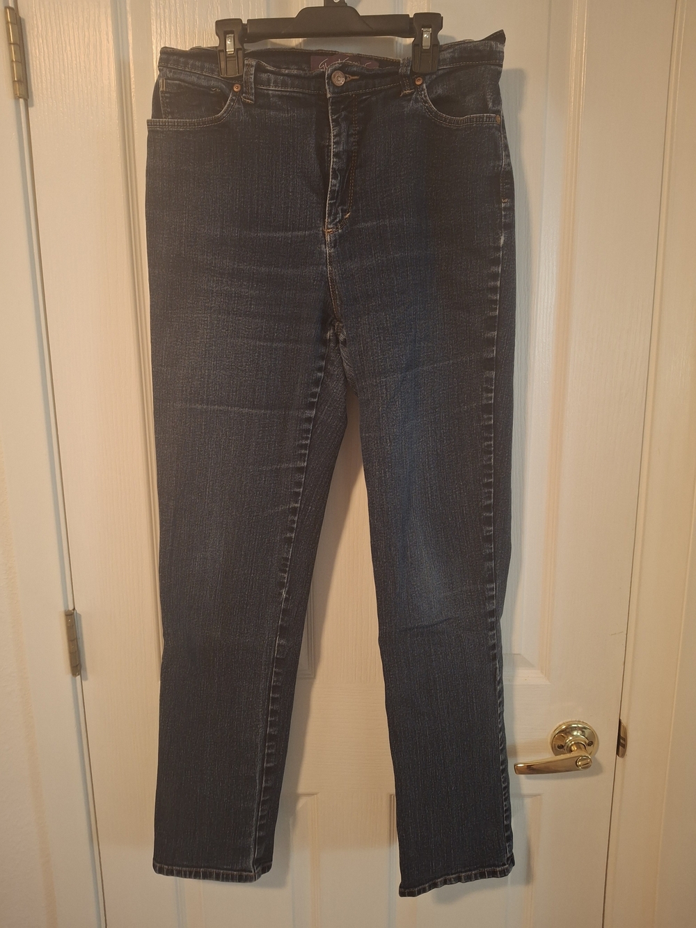 Gloria Vanderbilt Amanda Dark Blue Straight-Leg Jeans 10 Long